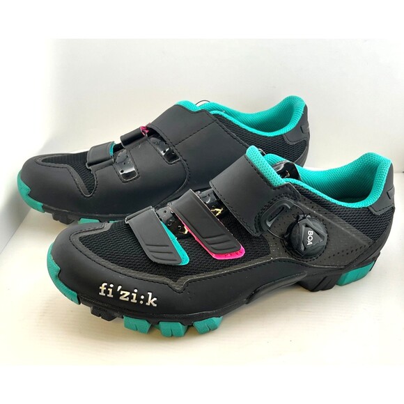 FIZIK Women’s Sz 9 Donna BOA M6 MTB Cycling Shoes Black Teal Pink - Picture 3 of 10